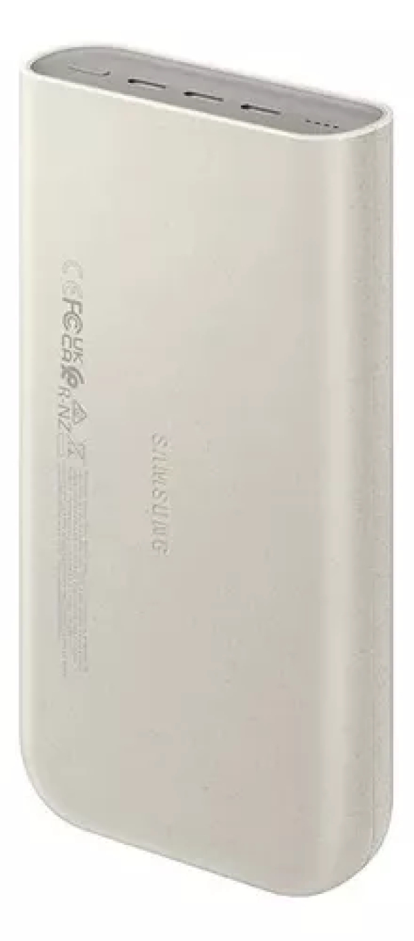 Bateria Carregador Portátil Samsung EB-P4520 USB-C, 20000mAh, 3x Super Rápida 45W Cor Beje