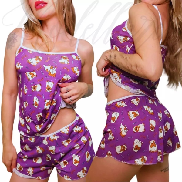 Kit 3 Baby Doll Pijama Feminino Short Doll Tecido Leve Roupa de Dormir Carol