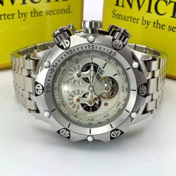 Invicta Hibrid Aero Man Prata - Resistente à água